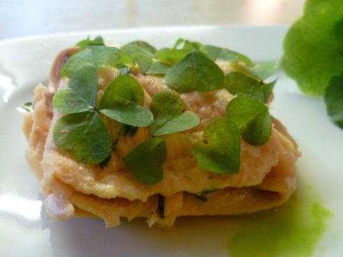 trout garnished with wood sorrel
